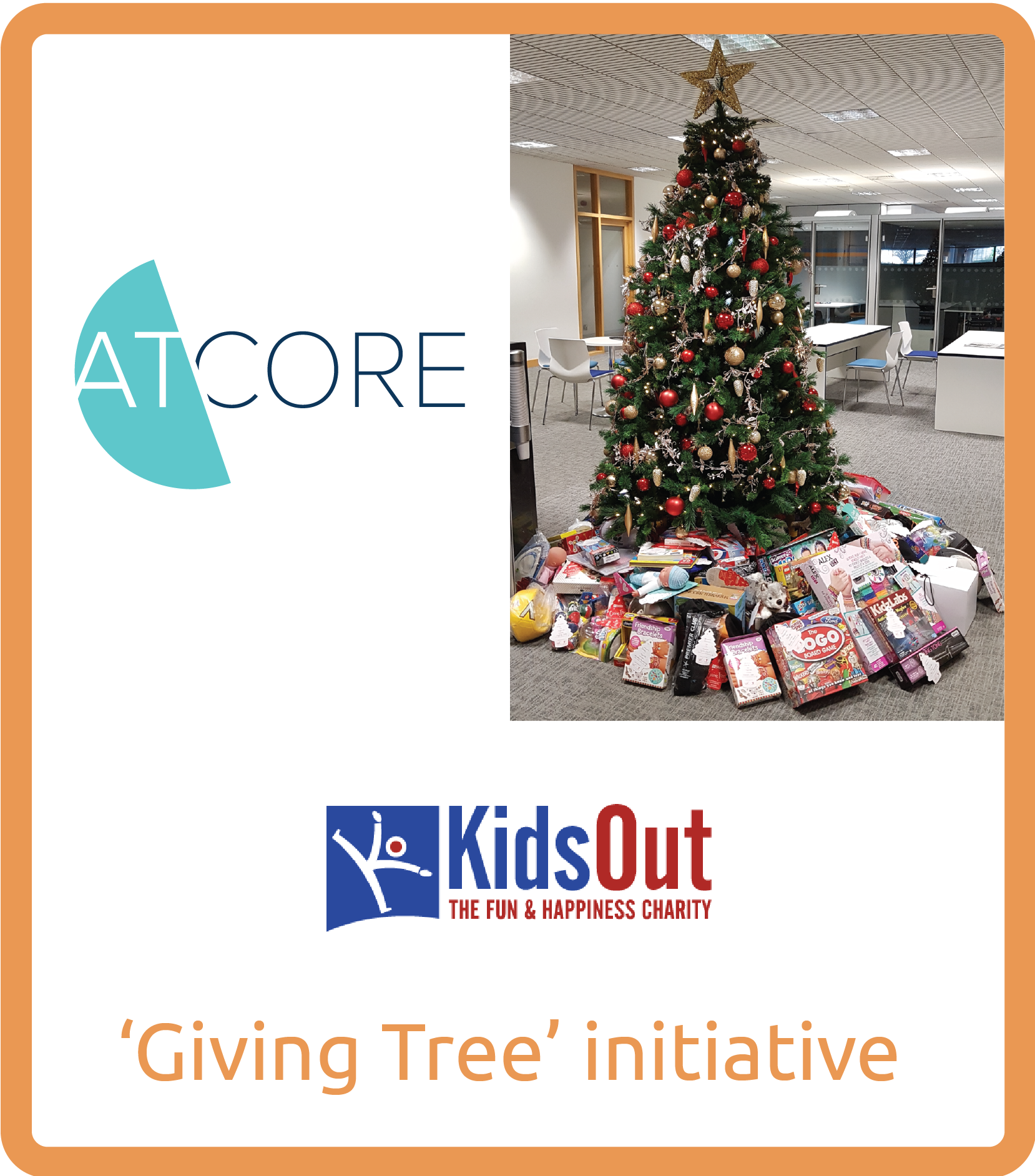 ATCORE SUPPORTS KIDSOUT GIVING TREE INITIATIVE